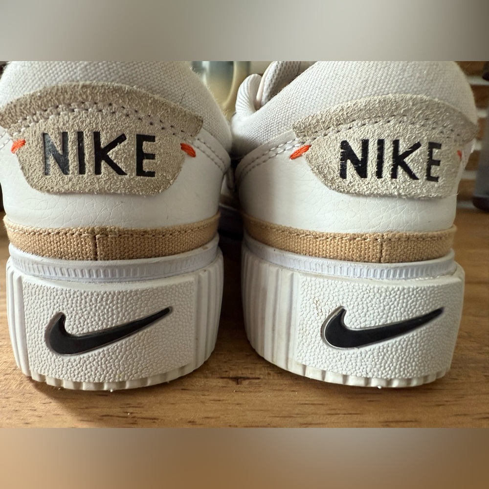 Nike Cream Sneakers with Black Swoosh - Picture 2 of 4
